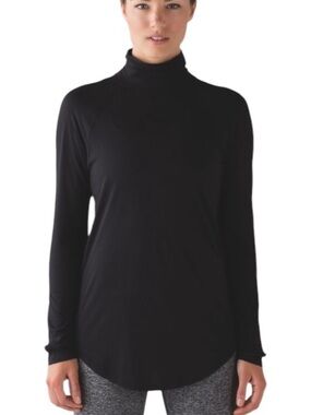 Lululemon Women’s  Locarno Ribbed Mock Turtleneck Black Fits Like Med Orig $68